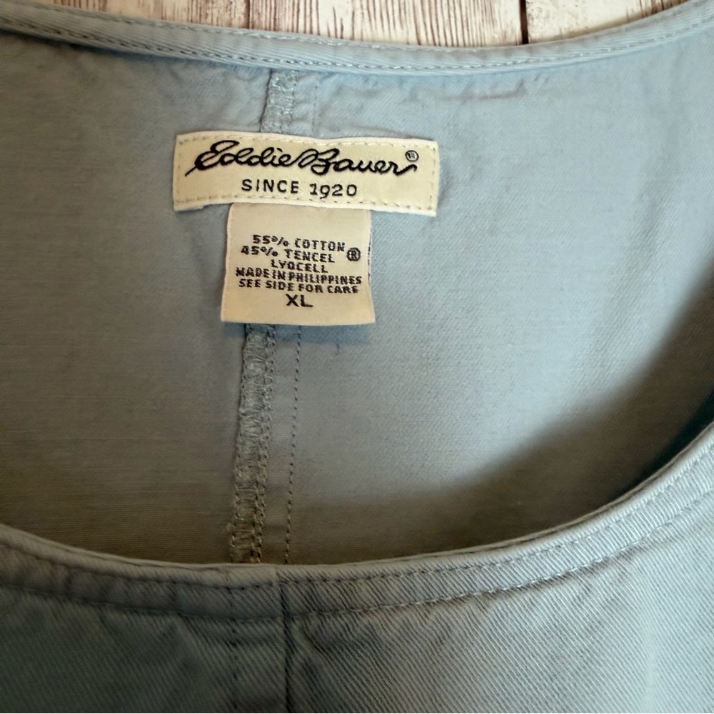 Eddie Bauer Cotton Tencel Sleeveless Jumper Dress Light Blue XL - Picture 5 of 7